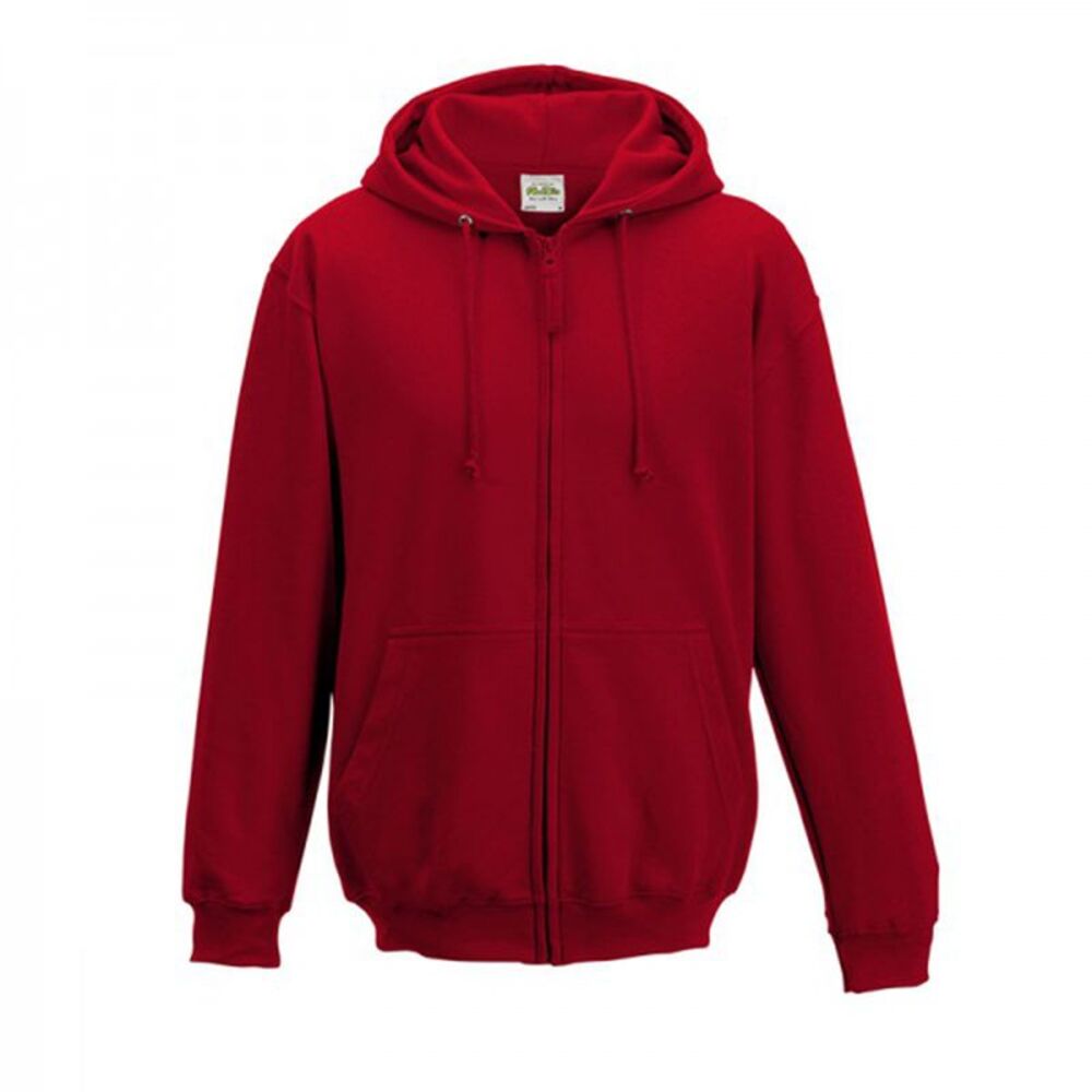 Awdis Plain Mens  Sweatshirt Hoodie Zoodie 18 Colours Szs  / Fire Red
